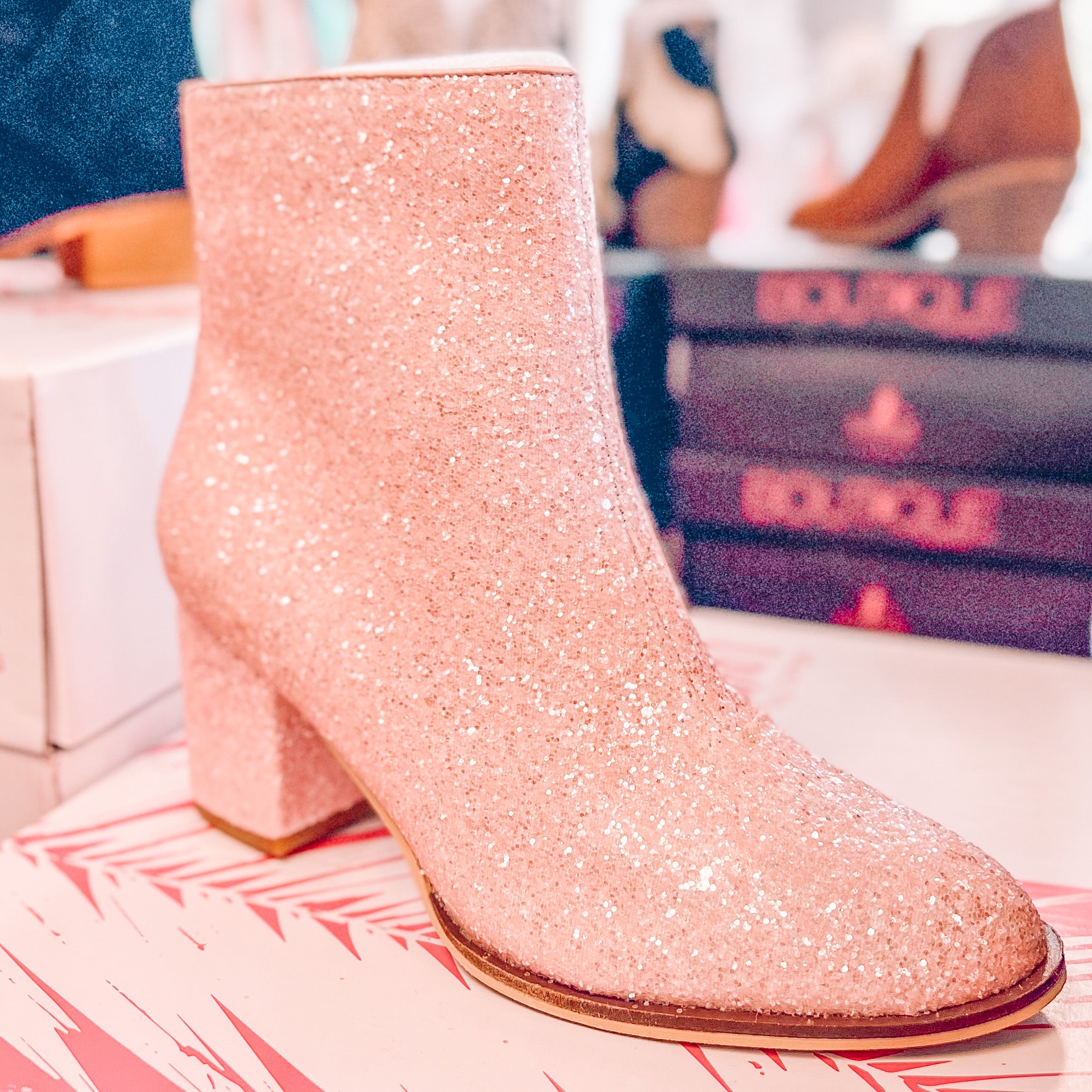 Razzle Dazzle Pink Glitter Corkys Boots