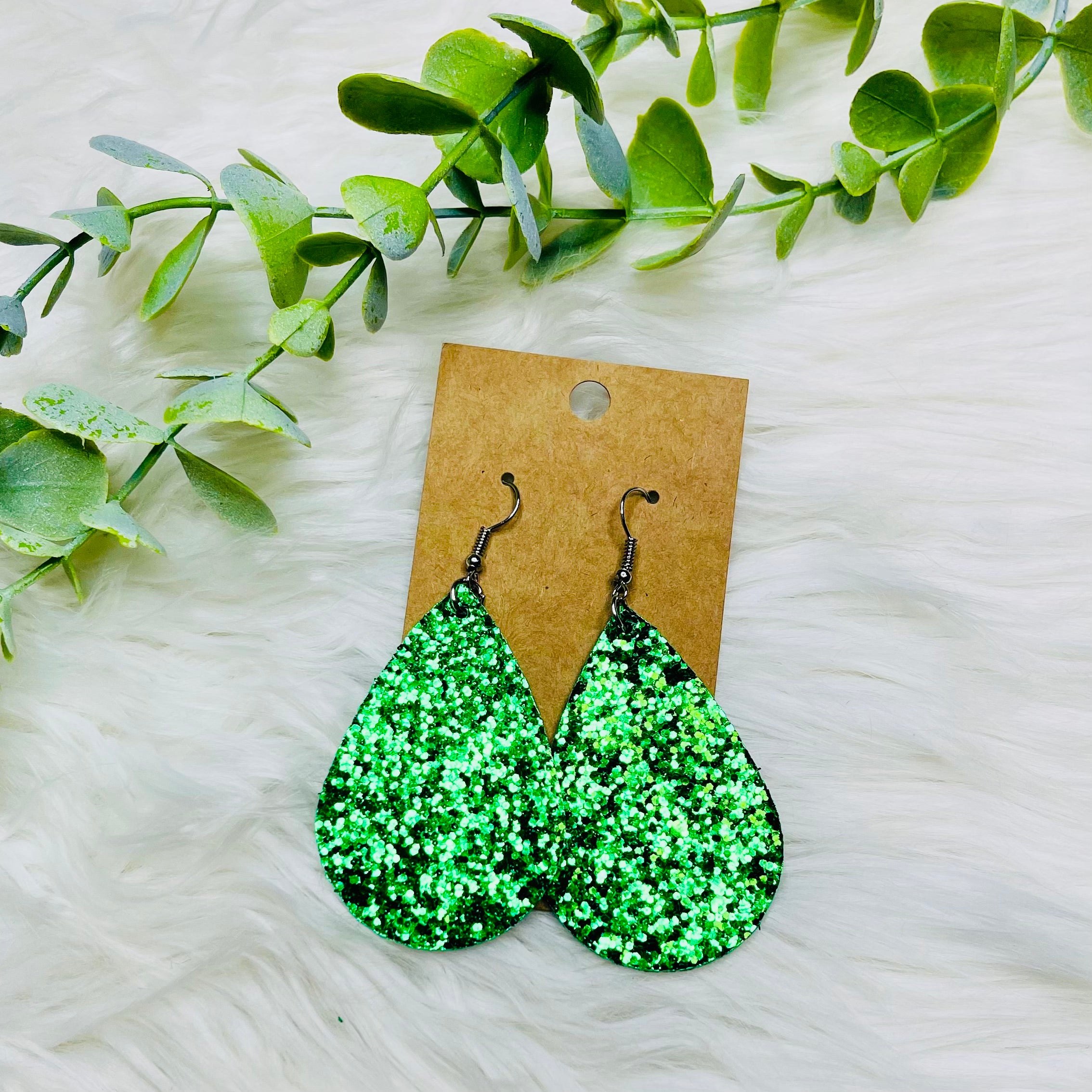 St. Patricks Day Faux Leather Earrings- SALE