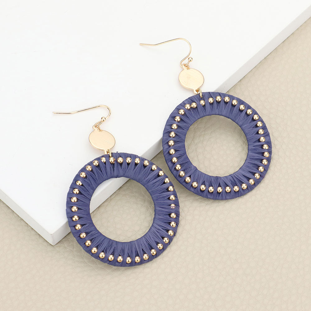 Threaded Round Studded Earrings