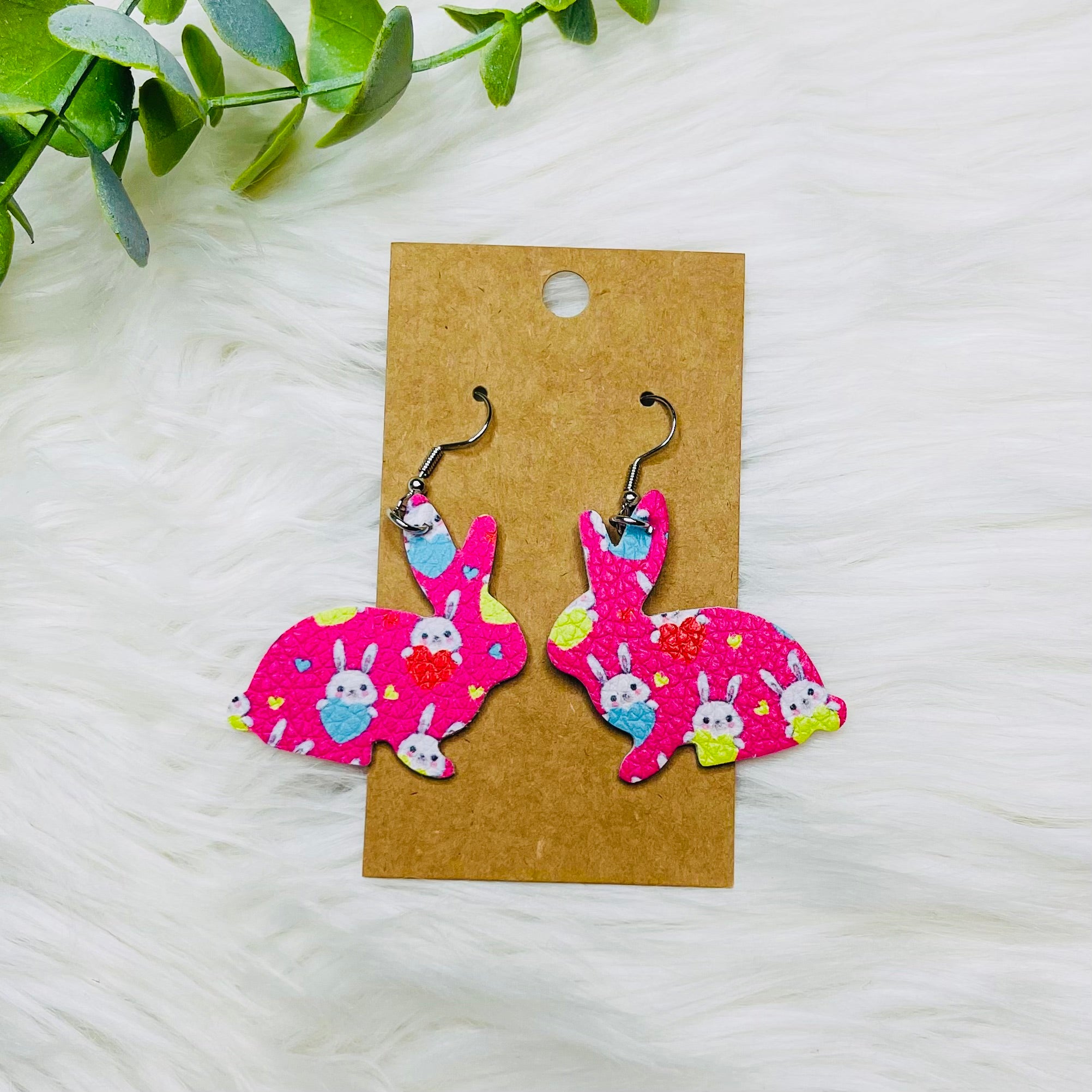 Easter Faux Leather Earrings- SALE