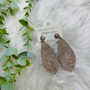 Sparkly Fringe Fabric Bling Earrings