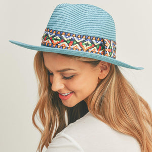 TEAL AZTEC HAT