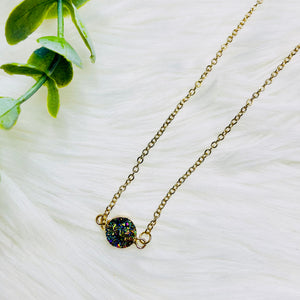 Faux Druzy Charm Necklace