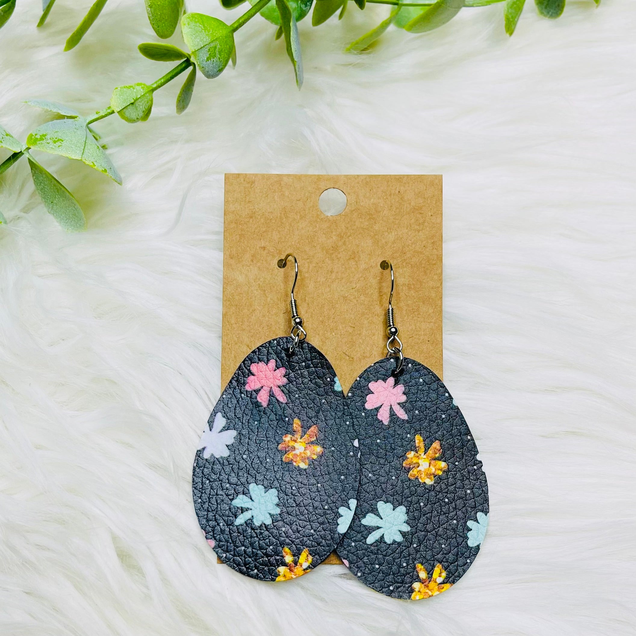 Easter Faux Leather Earrings- SALE