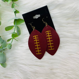 Fabric Teardrop Football Shape Earrings