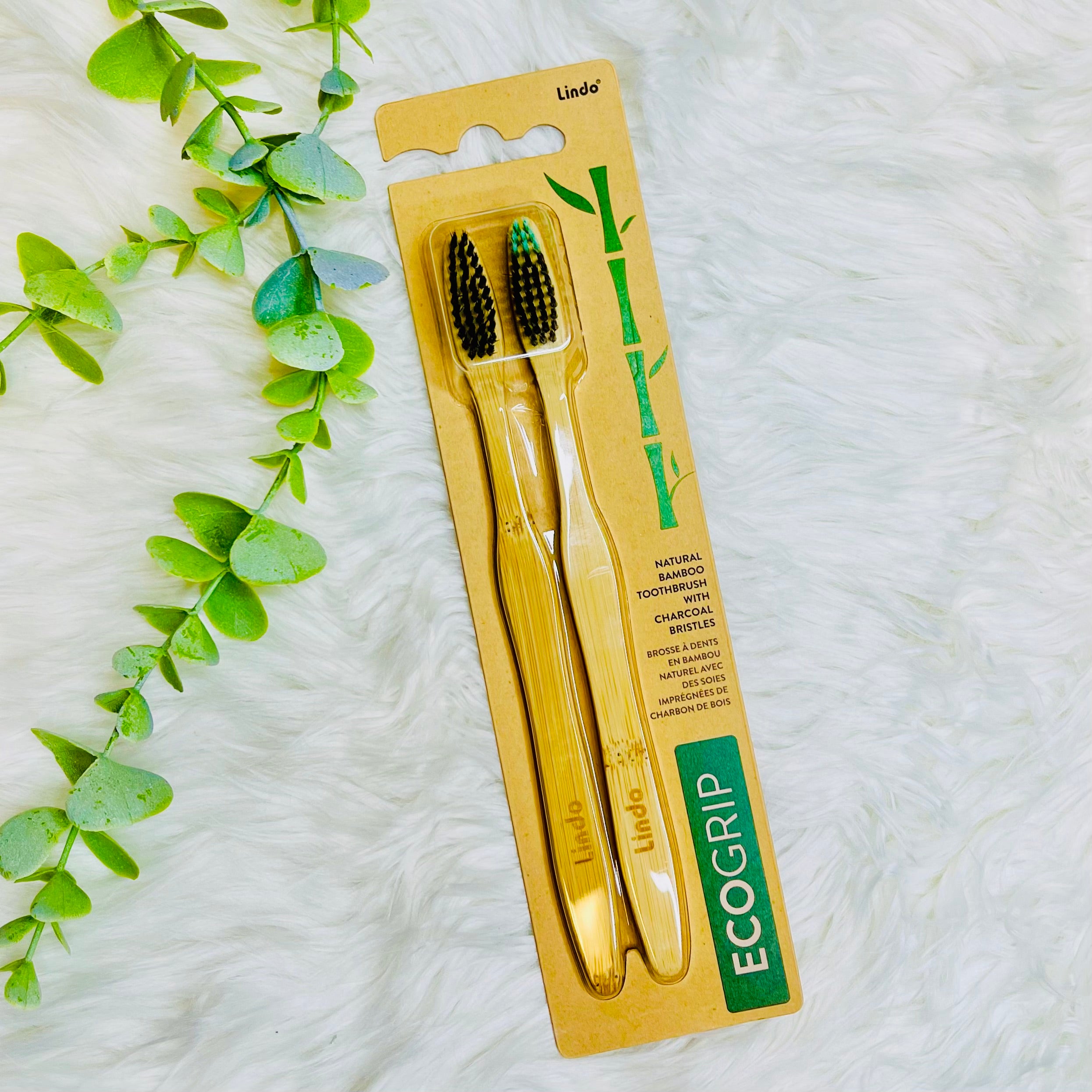 Natural Bamboo Charcoal Toothbrush 2Pack