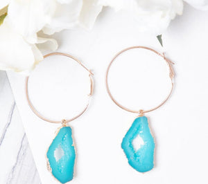 SPECIAL GEODE HOOP EARRINGS