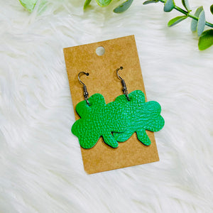 St. Patricks Day Faux Leather Earrings- SALE