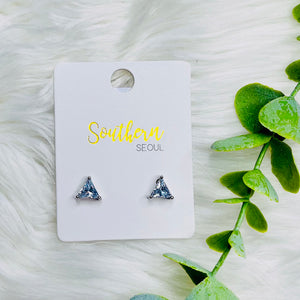 Small Triangle Bling Stone Stud Earrings