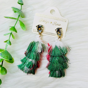 Ombre Tassel Gem Earrings