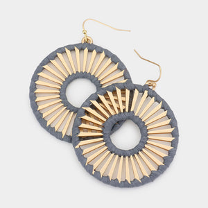 Double Threaded Gold Round Earrings