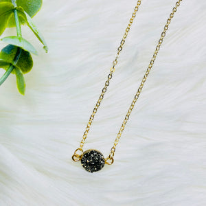 Faux Druzy Charm Necklace