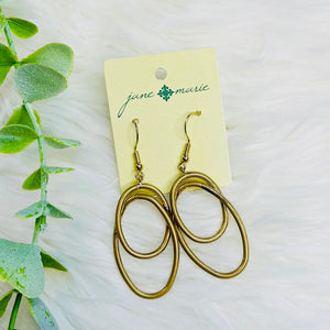 Gold Intertwined Oval Earrings