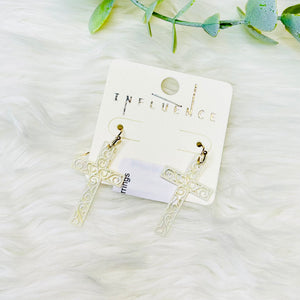 Cross Dainty Iridescent Earrings