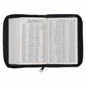 Black Faux Leather Mini Pocket KJV Zippered Bible