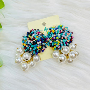 Multi Bead Pearl Bundle Earrings