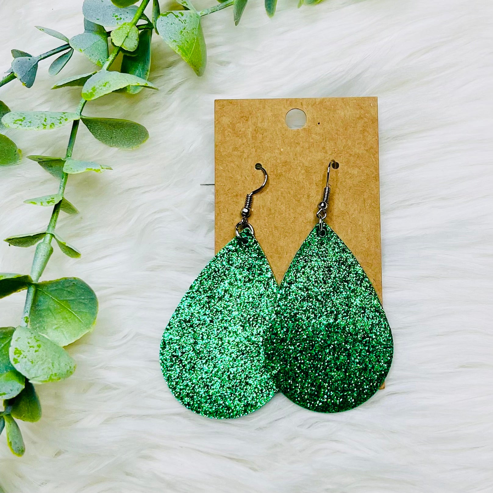 St. Patricks Day Faux Leather Earrings- SALE