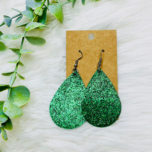 St. Patricks Day Faux Leather Earrings- SALE