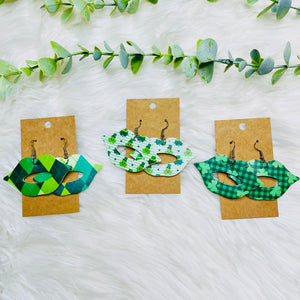 St. Patricks Day Faux Leather Earrings- SALE