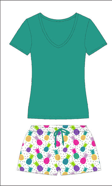 Pineapple Pajama Set 2pc