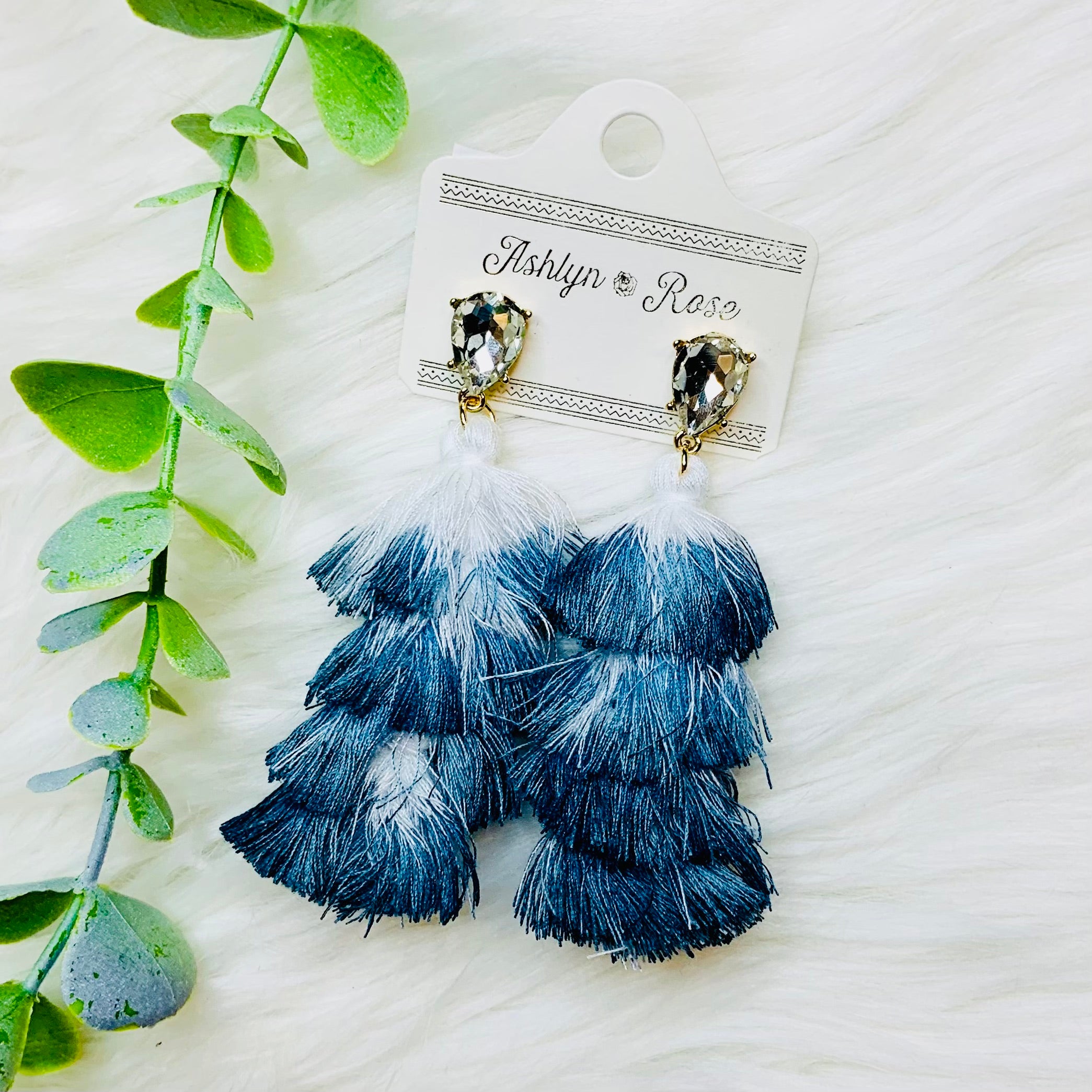 Ombre Tassel Gem Earrings