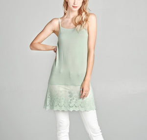 Lace Hem Adjustable Extended Tanks