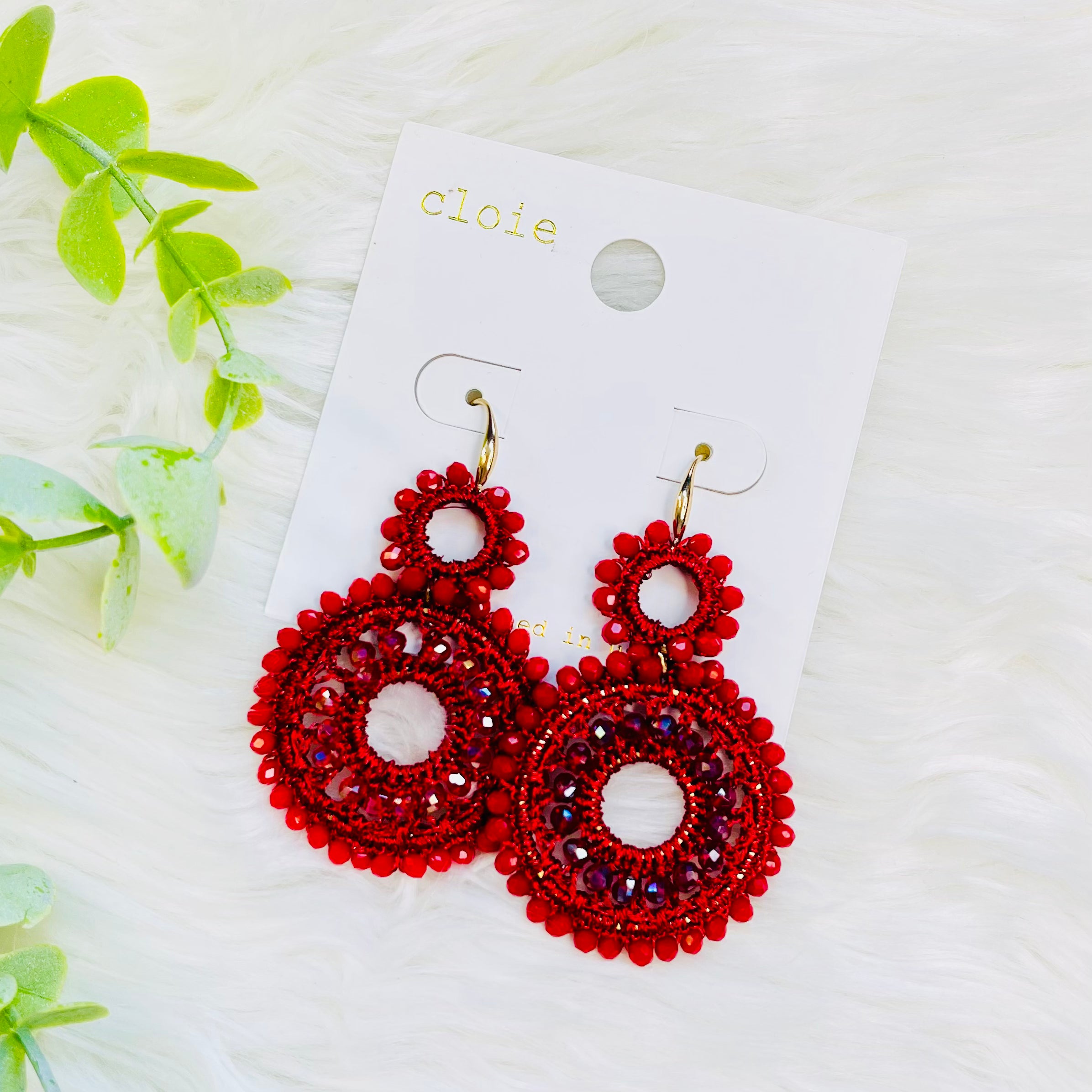 Bling Crochet Round Earrings