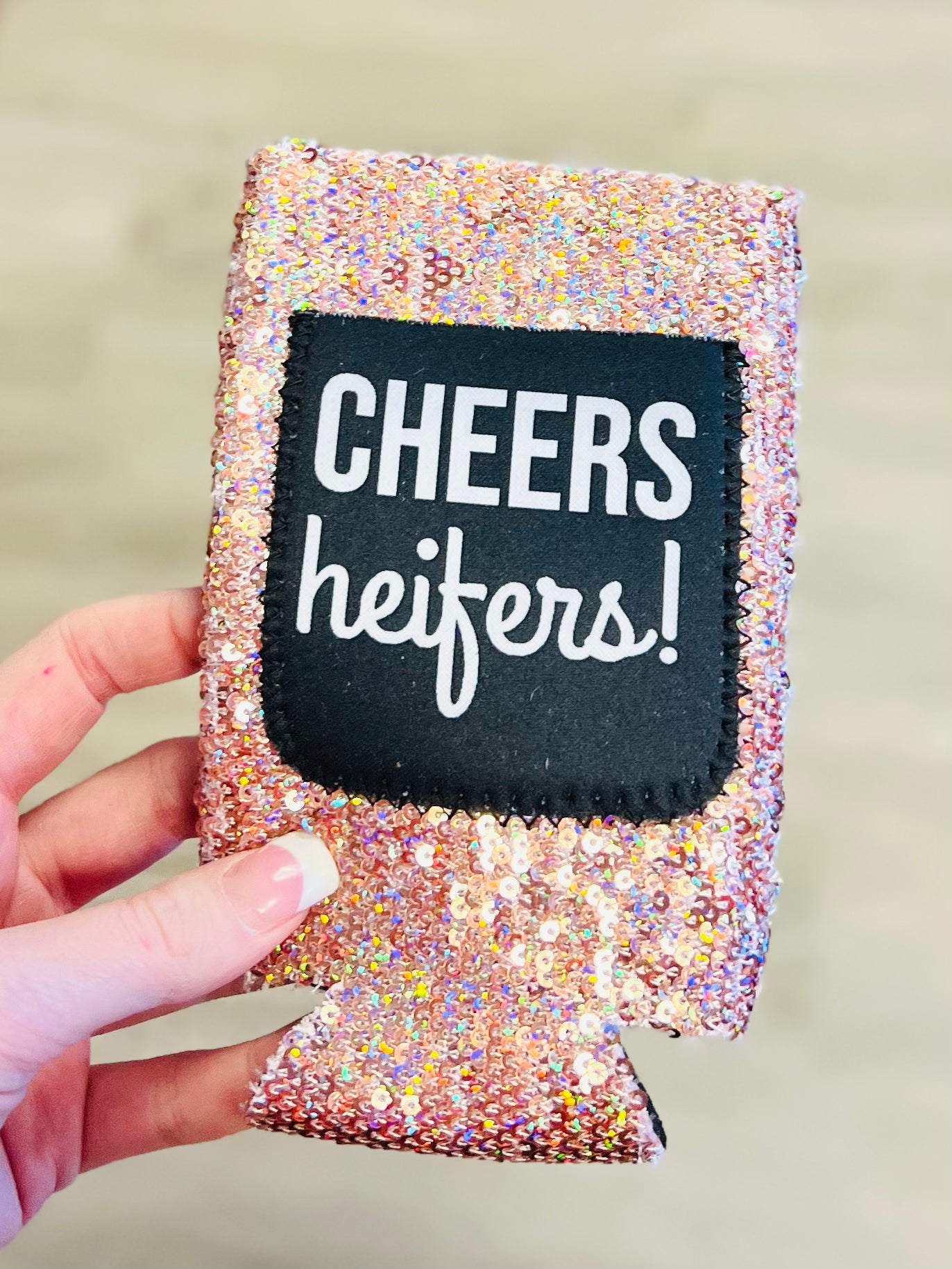 Sequin Slim Can Koozie with Pocket (Skinny Cans)