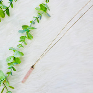 LONG BAR NATURAL STONE PENDANT NECKLACE