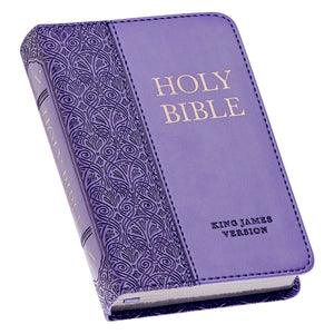 Mini Pocket Bible KJV Purple Faux Leather