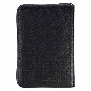 Black Faux Leather Mini Pocket KJV Zippered Bible