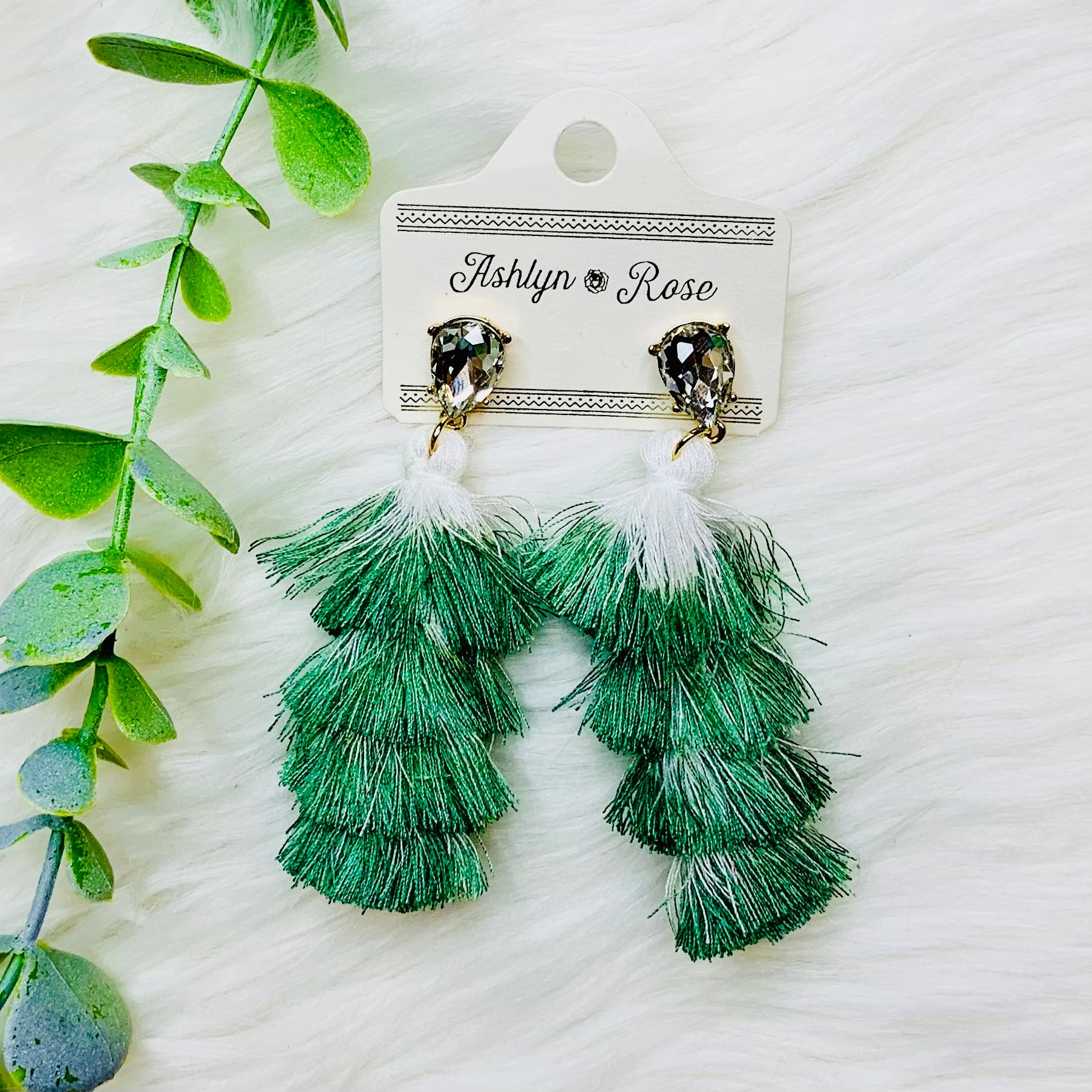 Ombre Tassel Gem Earrings