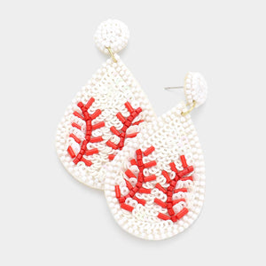 Sports Seedbead Teardrop Earrings