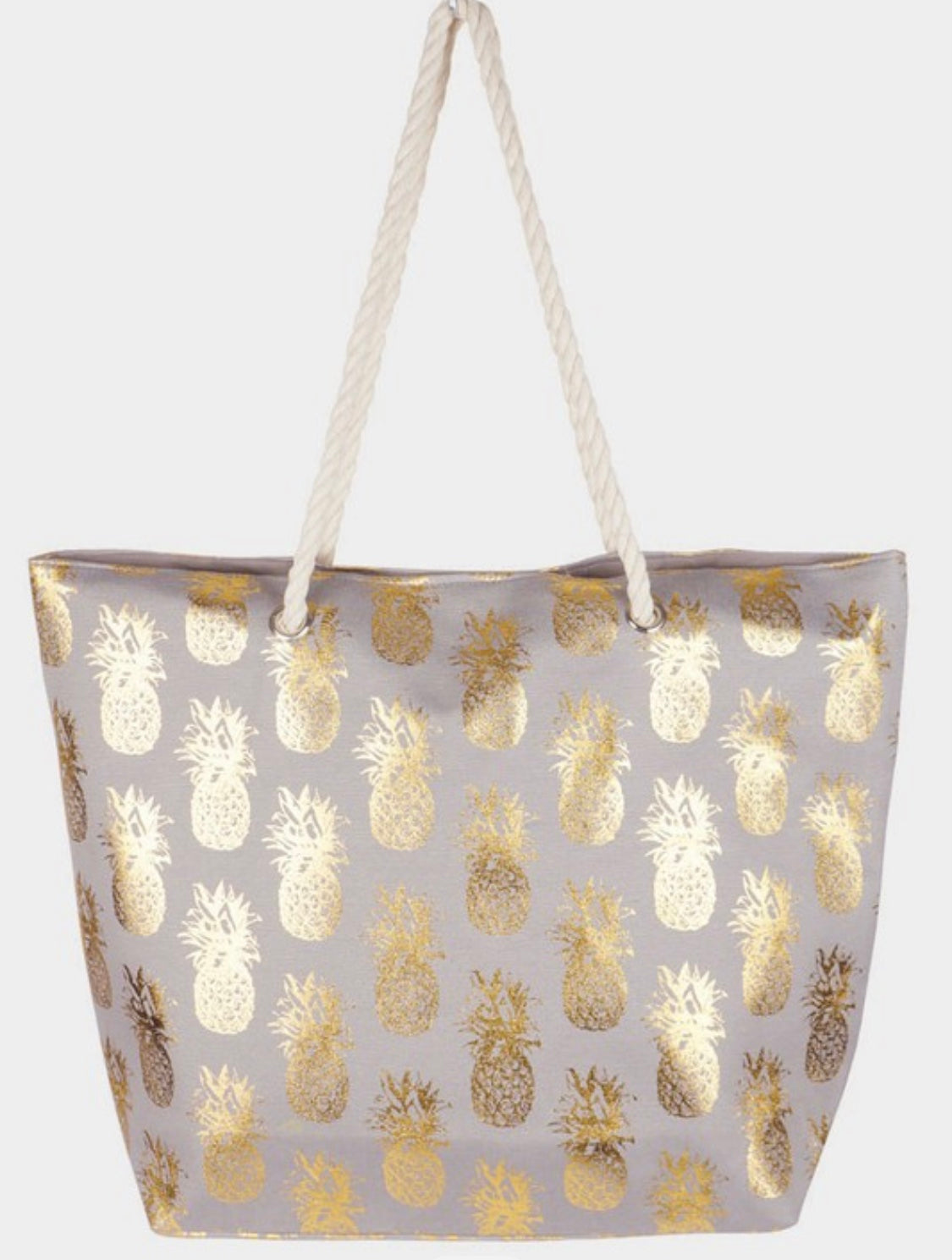 Metallic Pineapple Beach Bag