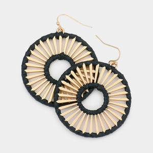 Double Threaded Gold Round Earrings