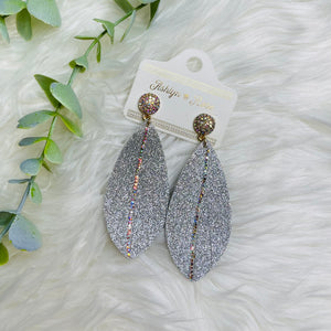 Sparkly Fringe Fabric Bling Earrings