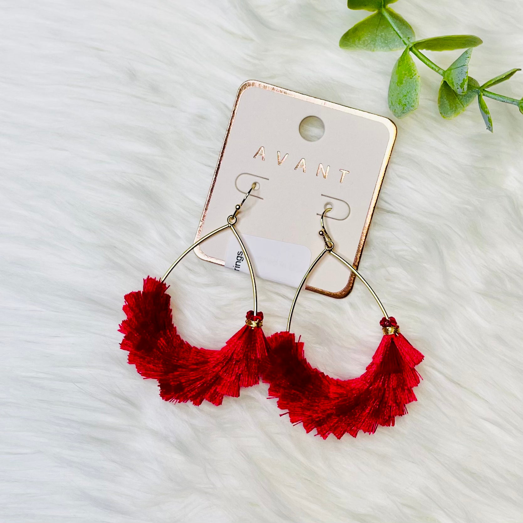 Open Teardrop Metal Tassel Earrings