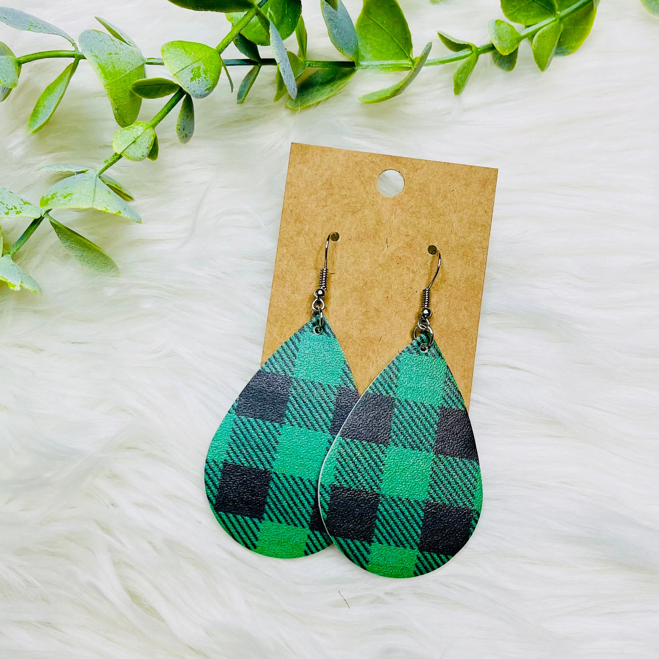 St. Patricks Day Faux Leather Earrings- SALE