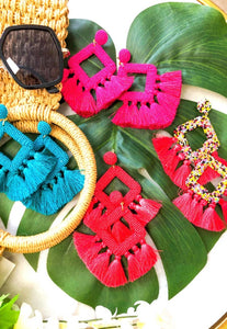 Fringe Tassel Seedbead Bold Earrings