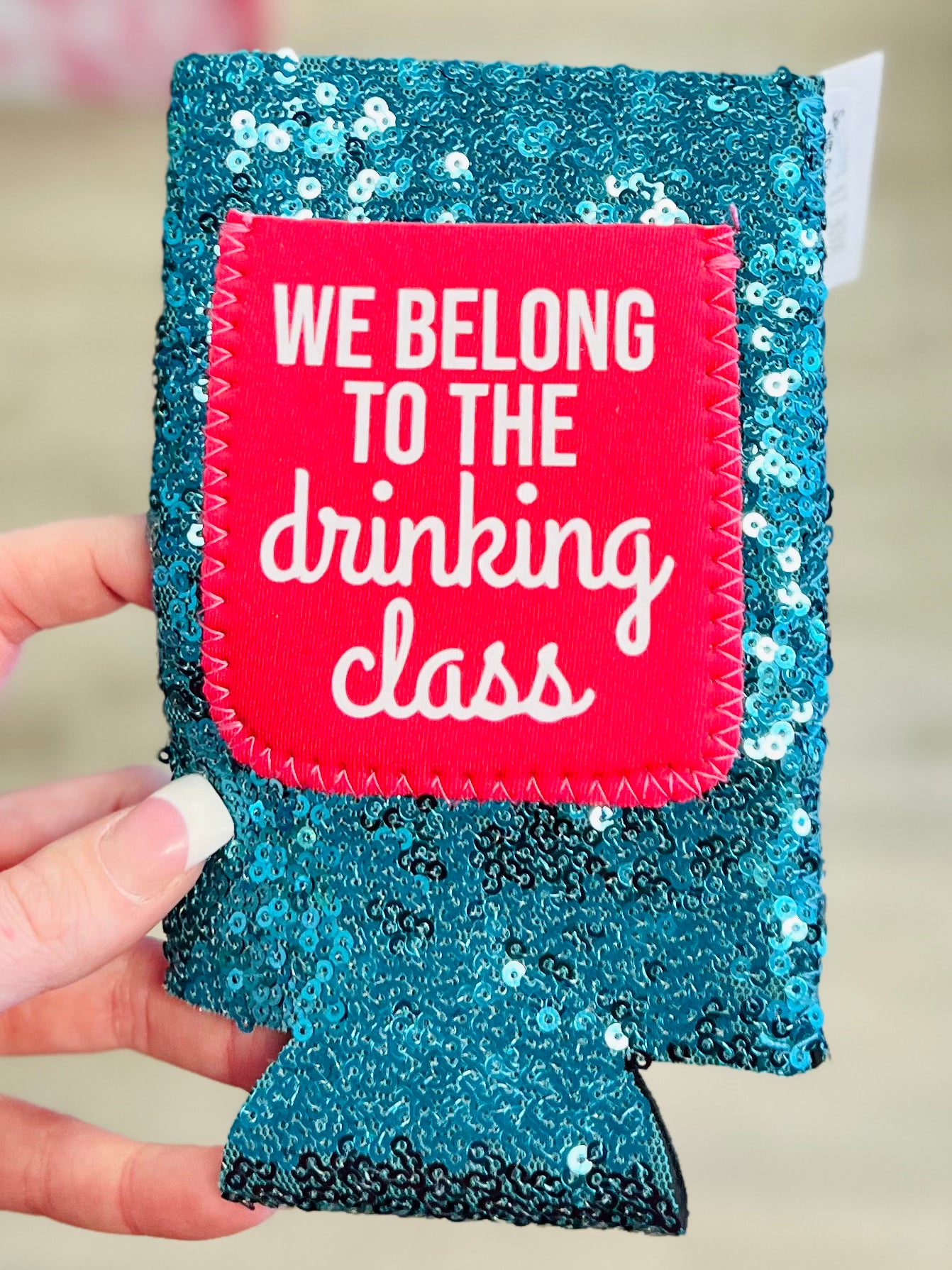 Sequin Slim Can Koozie with Pocket (Skinny Cans)