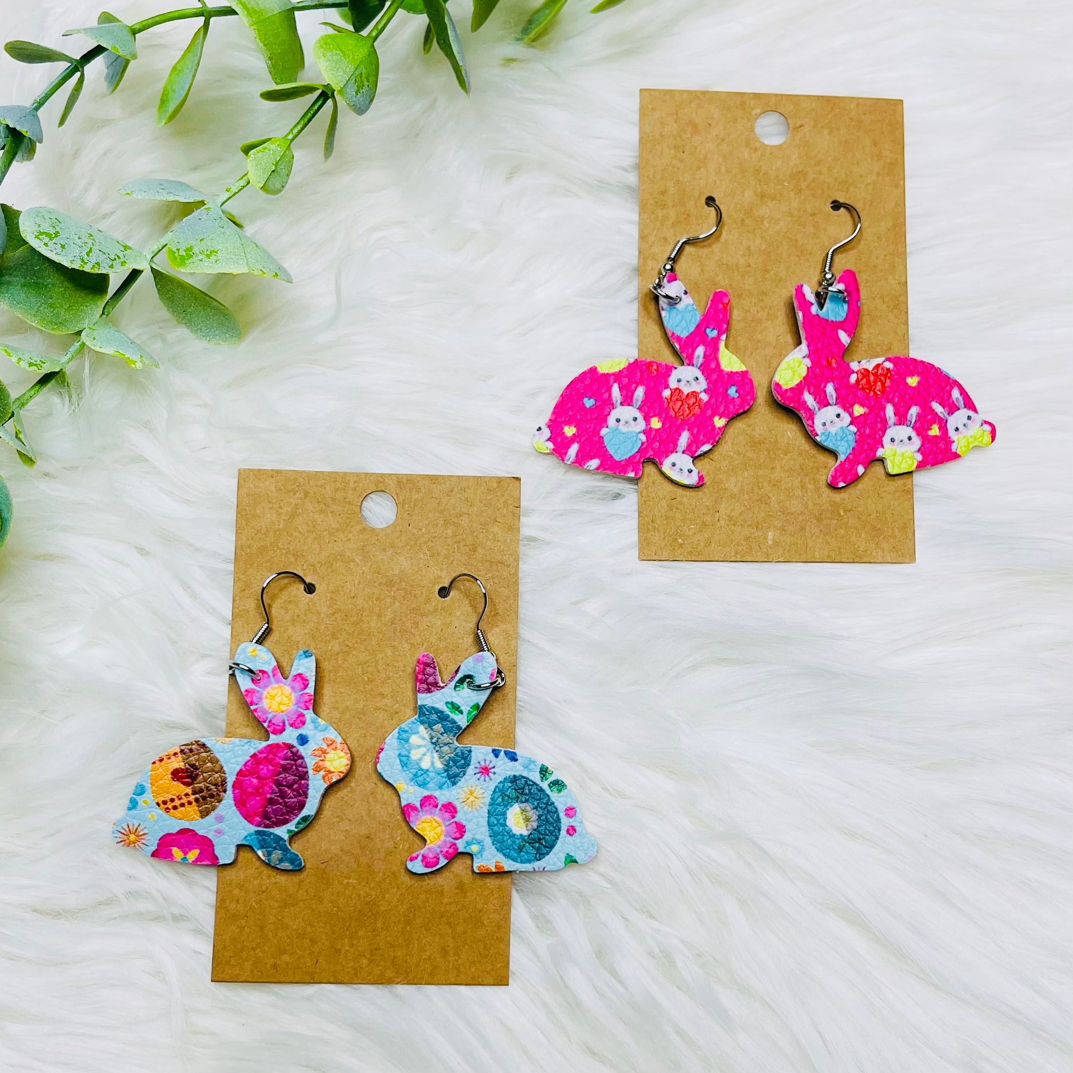Easter Faux Leather Earrings- SALE