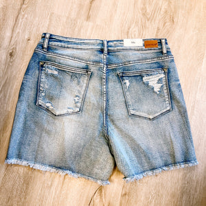 Judy Blue Denim Cut Off With Pocket Destroyed Shorts - PLUS 3X