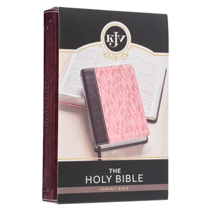 Burgundy Pink Faux Leather Compact KJV Bible