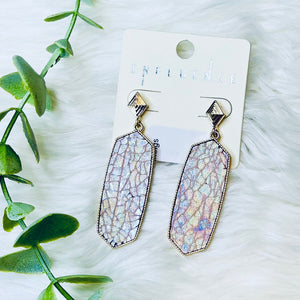 Hexagon Shiny Textured Earrings