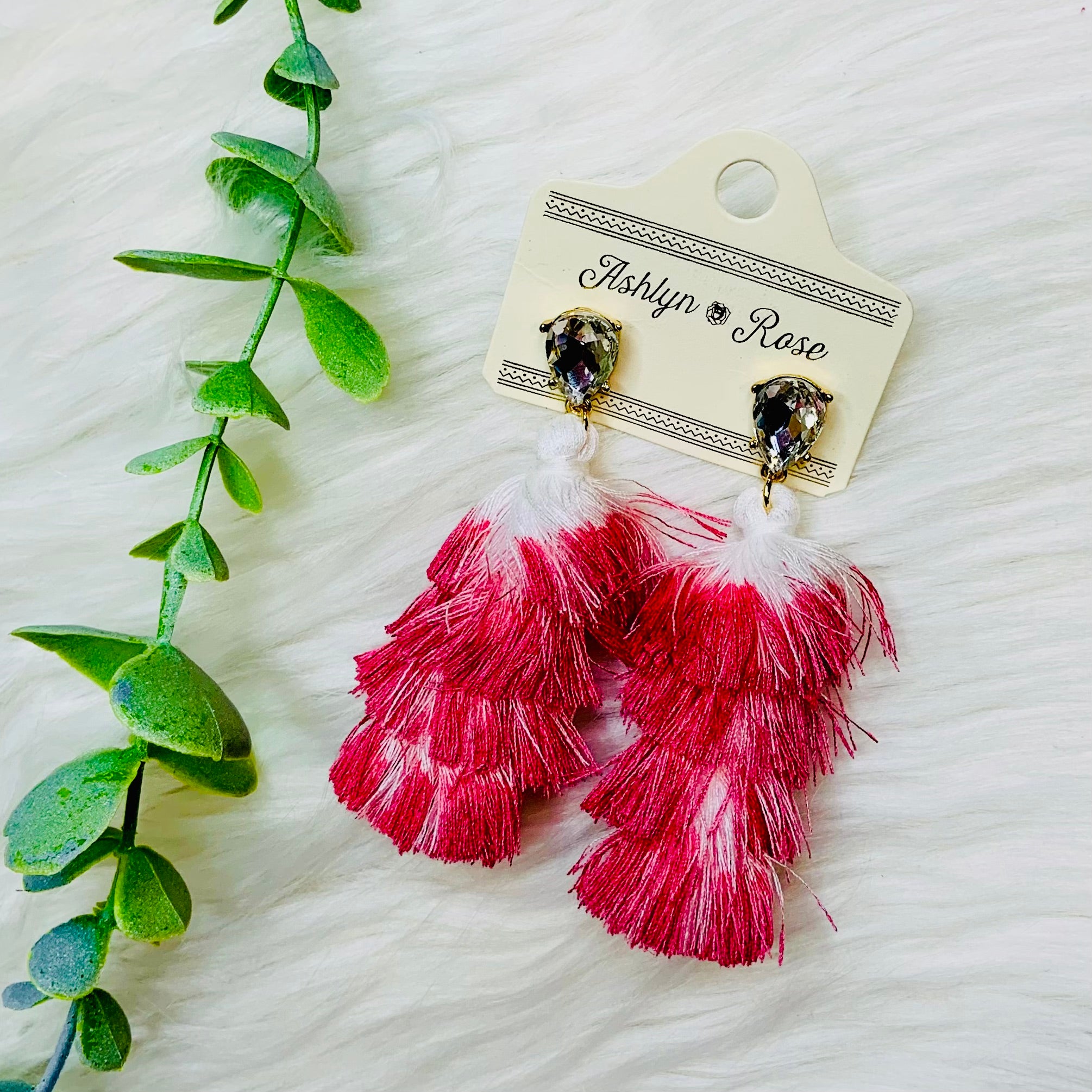 Ombre Tassel Gem Earrings