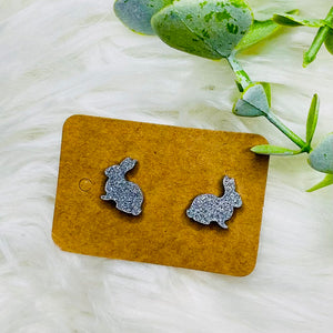 Full Bunny Acrylic Stud Earrings