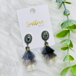 Tassel Ombre Stone Bling Earrings