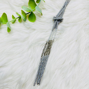 Beaded Tassel Layered Knotted Necklace