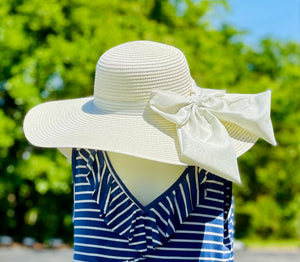 Ribbon Accent Beach Straw Sun Hat