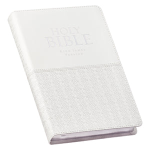 White Faux Leather KJV Gift Deluxe Bible Thumb Index